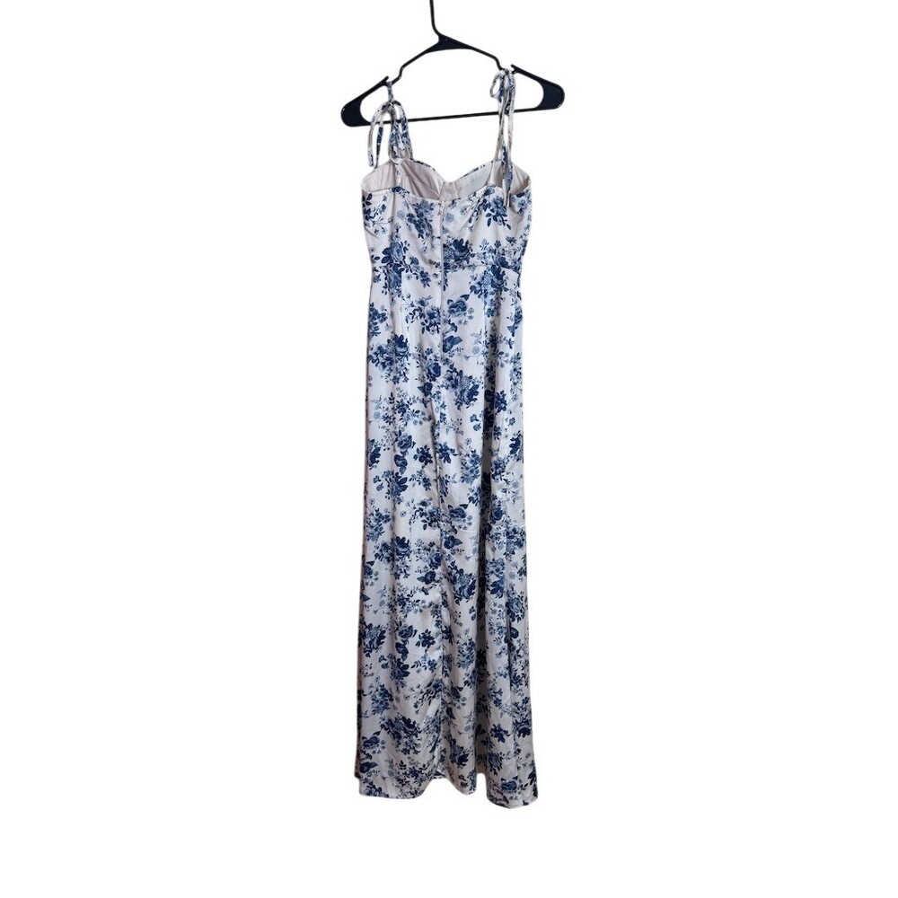 Windsor Maxi Dress Womens Size S Ivory Floral Bustier Sweetheart Slit - Picture 7 of 9